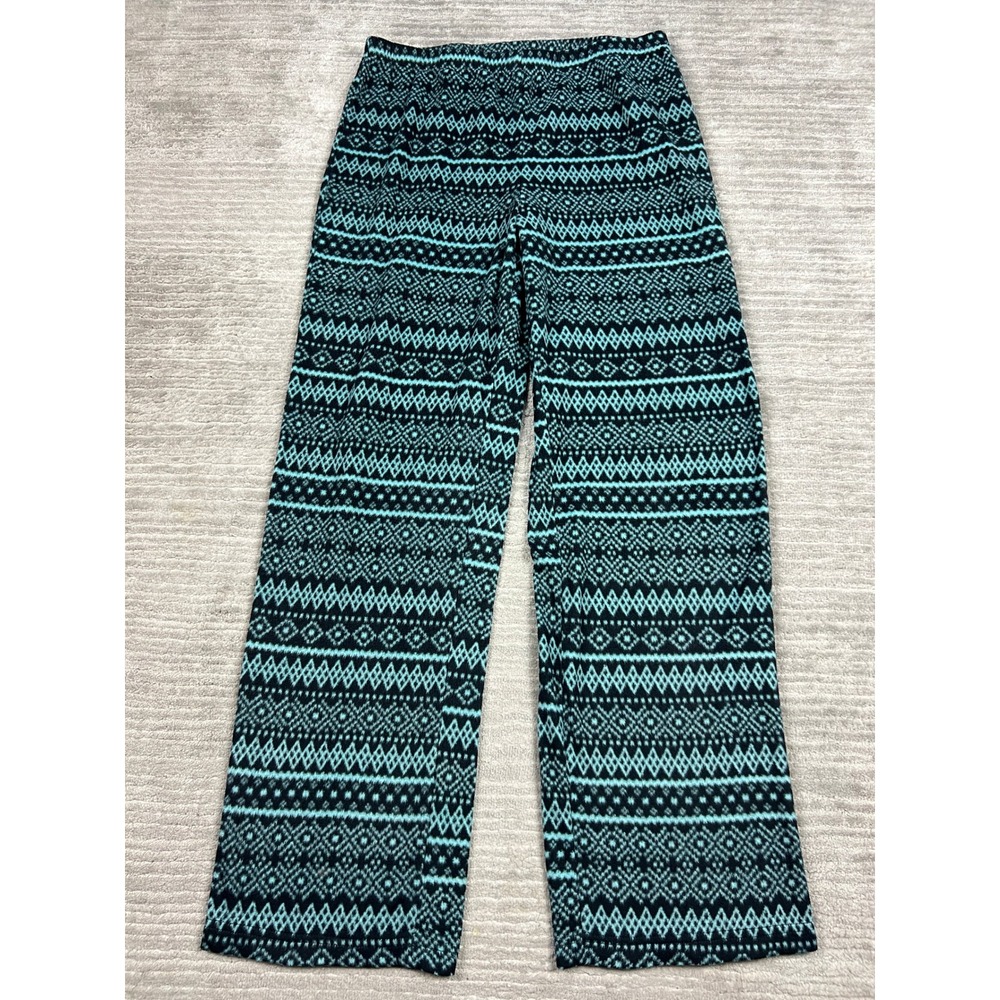Secret Treasures Pajama Pants Women Medium Teal Black Fair Isle Fleece SZ46105SC